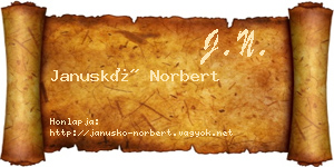 Januskó Norbert névjegykártya